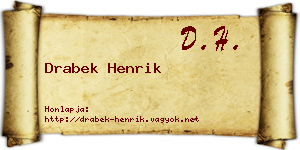 Drabek Henrik névjegykártya